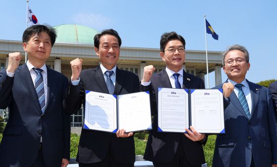 정원오·우상호 후보 '상생협력 선언'