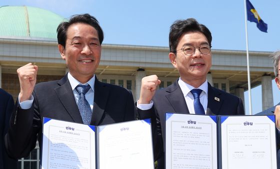 정원오·우상호 후보 '상생협력 선언'