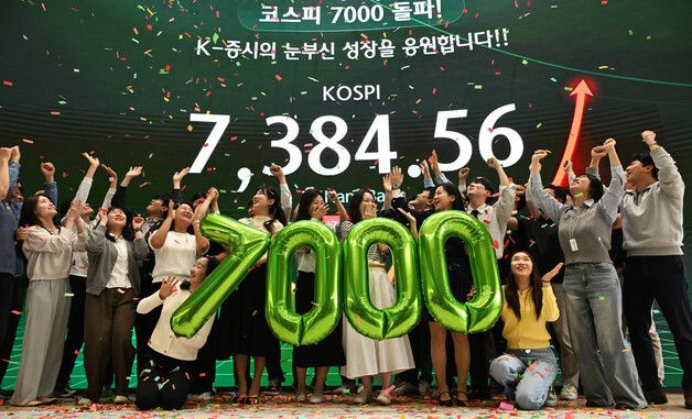 코스피, 종가 사상 첫 7000선 돌파