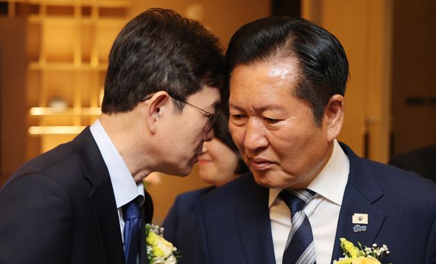 대화하는 정청래·정원오
