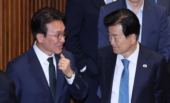 대화하는 김민석·정동영