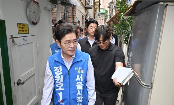 정원오 후보 '쪽방촌 골목 사이사이 빼먹지않고'