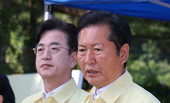한화에어로스페이스 사고 현장 찾은 정청래