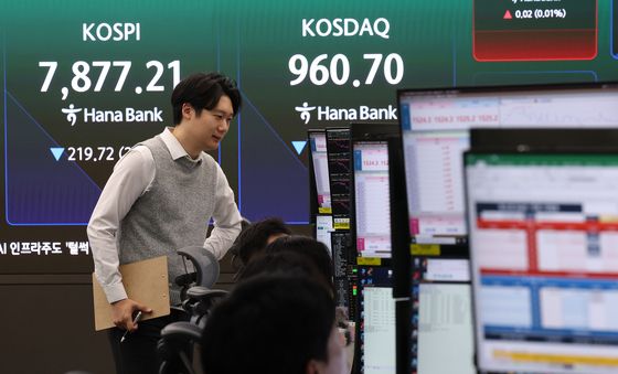 코스피 8000선 반납