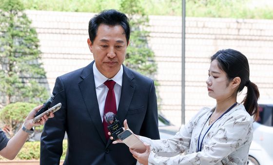 공판기일 출석하는 오세훈