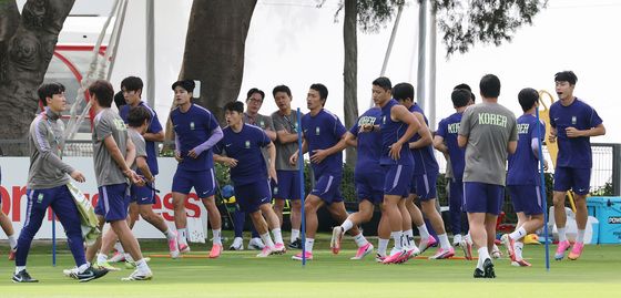 체코전 앞두고 훈련하는 대한민국 축구대표팀