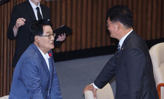 대화하는 송영길·박지원
