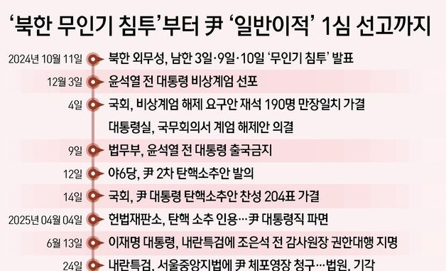 [그래픽] '북한 무인기 침투'부터 尹 '일반이적' 1심 선고까지
