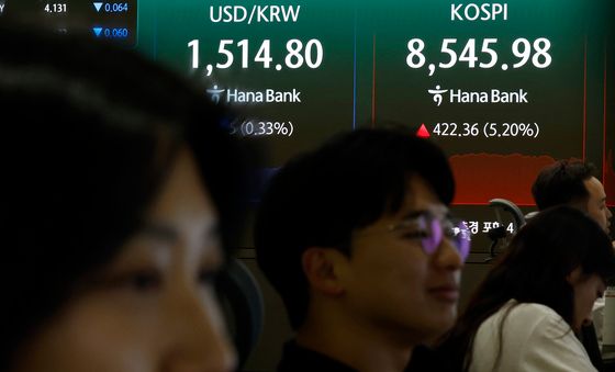 코스피 큰 폭 상승, 환율은 떨어져