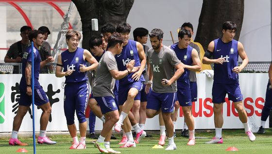 조별리그 2차전 준비하는 대한민국 축구대표팀