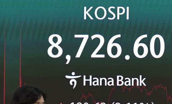 코스피, 8700대 안착
