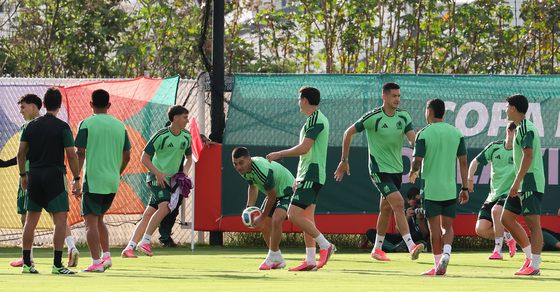 훈련하는 멕시코 축구국가대표팀
