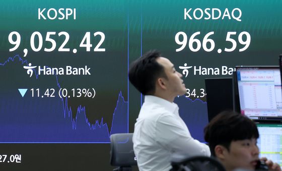 코스피, 장중 사상 최고치 찍고 하락 마감