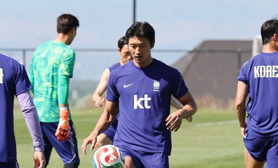 훈련하는 조규성