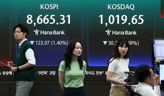 9000피 앞두고 하락하는 코스피