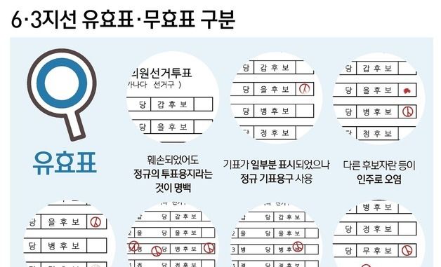 [그래픽] 6·3지선 유효표·무효표 구분