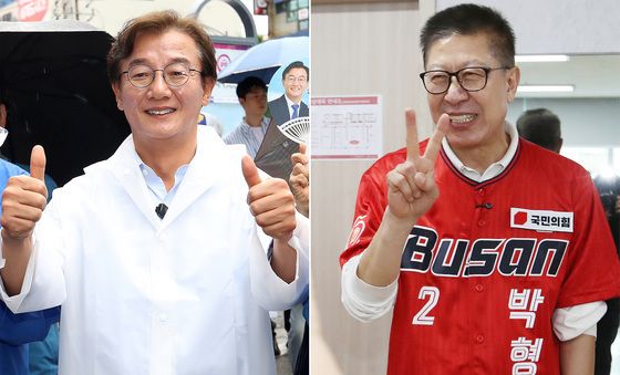 6·3지방선거 D-1…지지 호소하는 전재수·박형준 후보