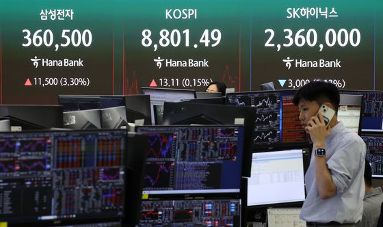 코스피, 극심한 변동성 뚫고 8800선 마감