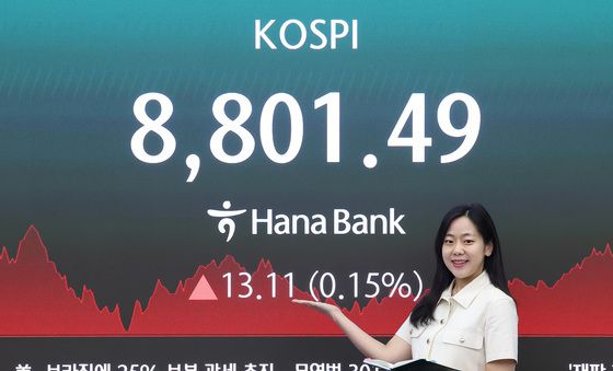 코스피, 8800선 돌파하며 최고치 경신