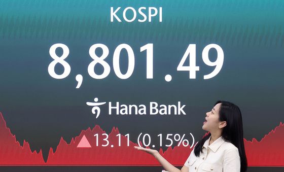 코스피, 8800선 돌파하며 최고치 경신