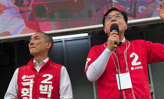 지원유세하는 송언석 원내대표