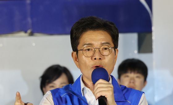 연설하는 정원오 후보