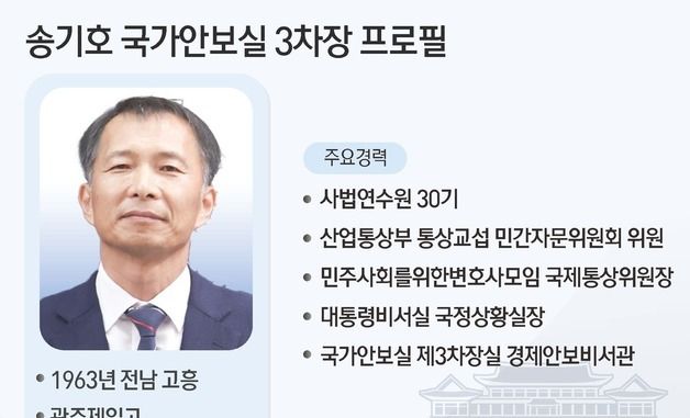 [그래픽] 송기호 국가안보실 3차장 프로필