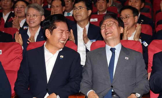 김민석·정청래 '화기애애'