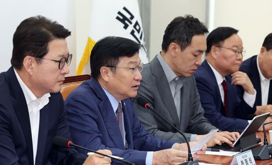 모두발언하는 정점식 원내대표