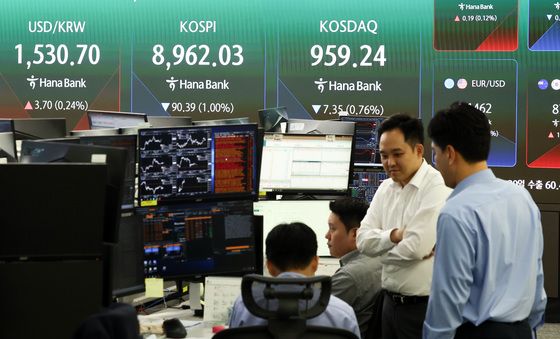코스피 1%대 하락 출발, 9000선 하회
