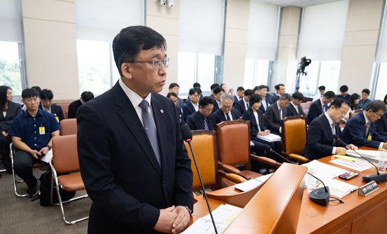 국회 보고하는 강동완 중앙선관위 사무총장 직무대리