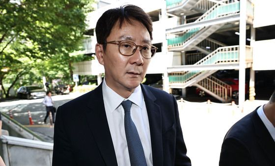 전진배 JTBC 대표이사, 서울회생법원 도착