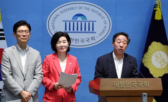 한성숙 인사청문회 관련 기자회견하는 강승규 의원