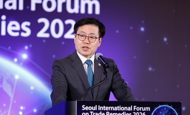 축사하는 여한구 산업통상부 통상교섭본부장