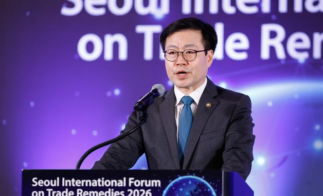 축사하는 여한구 산업통상부 통상교섭본부장