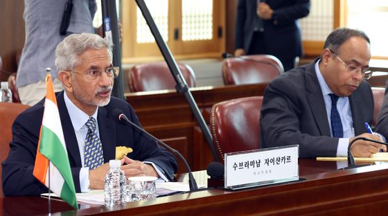 발언하는 수브라마냠 자이샨카르 인도 외교부 장관