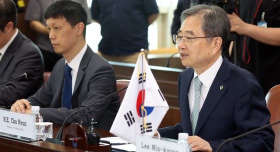 한·인도 외교장관회담 모두 발언하는 조현 장관