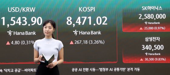 코스피, 하루 만에 반등 마감 '8470선 회복'