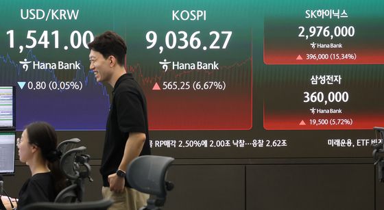 반도체 투톱 강세로 '9천피' 재탈환
