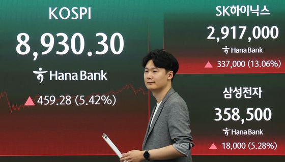 코스피, 5%대 상승하며 '9천피' 바짝