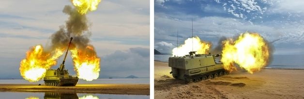 北 김정은, 대남 타격용 무기체계 시험 참관