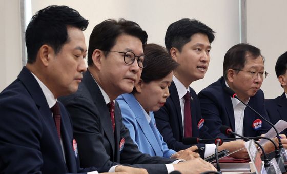최고위서 장동혁 대표 사퇴 요구하는 우재준 최고위원