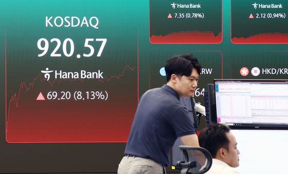 코스닥, 8% 급등 장마감