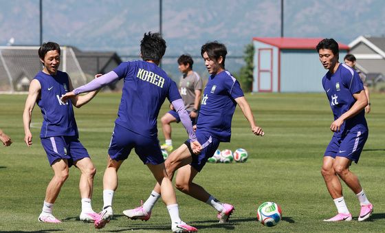 마지막 평가전 하루 앞두고 훈련하는 대한민국 축구대표팀