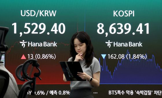 코스피 '하락' 환율' 상승'