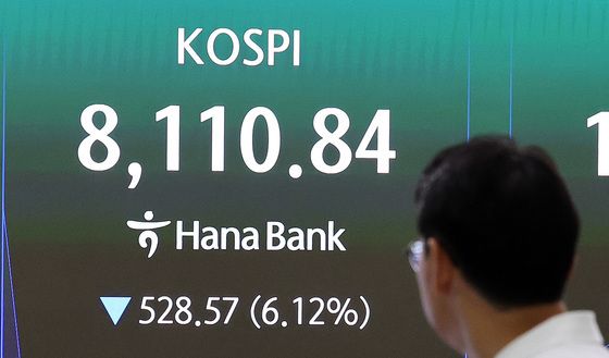 코스피, 장초반 6%대 급락