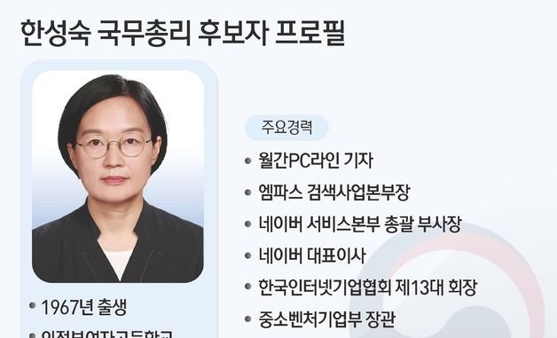 [그래픽] 한성숙 국무총리 후보자 프로필