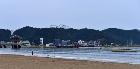 영일대해수욕장 백사장 유실 방지 공사