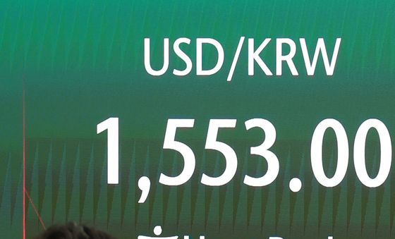 환율 1,555.2원 개장…17년 3개월 만에 최고