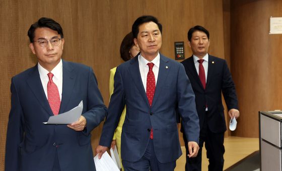 기자회견 마친 윤상현·김기현·권영진